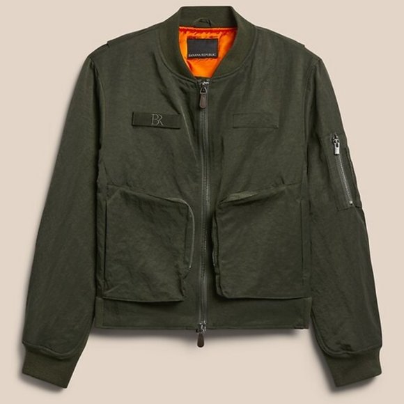 Banana Republic Women's Bomber Jacket size S Earth Green - Picture 2 of 5